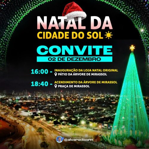Prefeitura acende Árvore Natalina de Mirassol nesta segunda-feira (02)