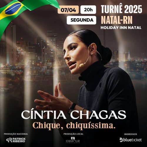 Cíntia Chagas traz palestra “Chique, Chiquíssima” pela primeira vez à Natal