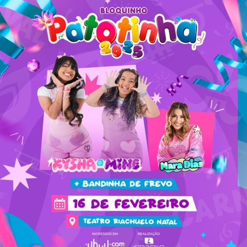 Bloquinho Patotinha faz show no Teatro Riachuelo no dia 16 de fevereiro