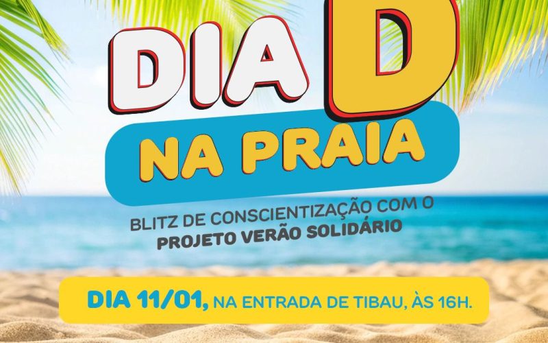 AAPCMR promove Dia D na praia de Tibau para combate o câncer de pele