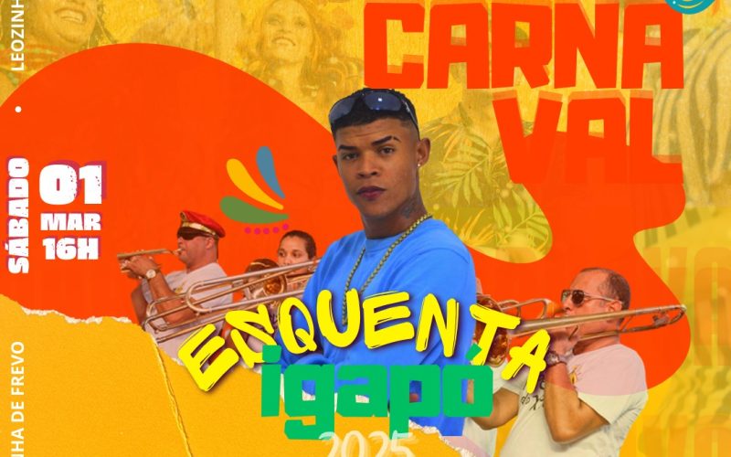 Sábado é dia de carnaval na Praça de Igapó com frevo e show de Léozinho Pressão