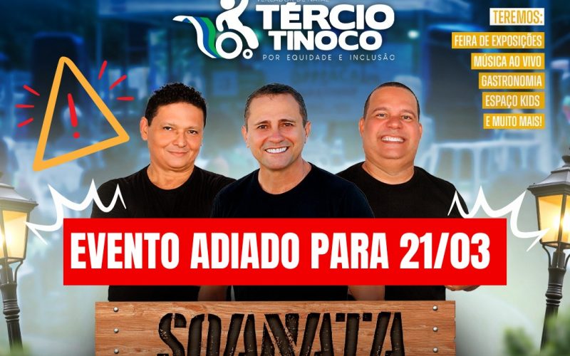 “Sextou na Praça” é adiado para o próximo dia 21, por causa das chuvas