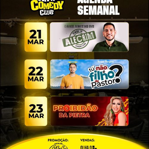 Natal Comedy Club recebe Israel Targino, Daniel Martins e Pietra Ferrari neste final de semana