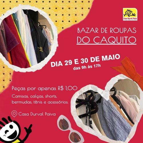 Casa Durval Paiva realiza mega bazar de roupas e acessórios com peças por R$1