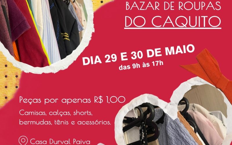 Casa Durval Paiva realiza mega bazar de roupas e acessórios com peças por R$1