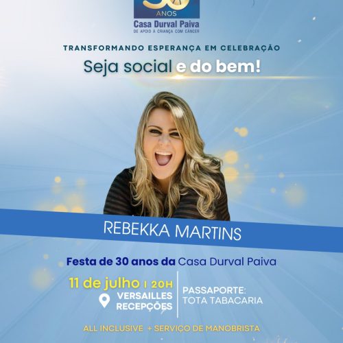 30 anos Casa Durval Paiva: Rainha dos bailes, Rebekka Martins promete muito Pop e Rock