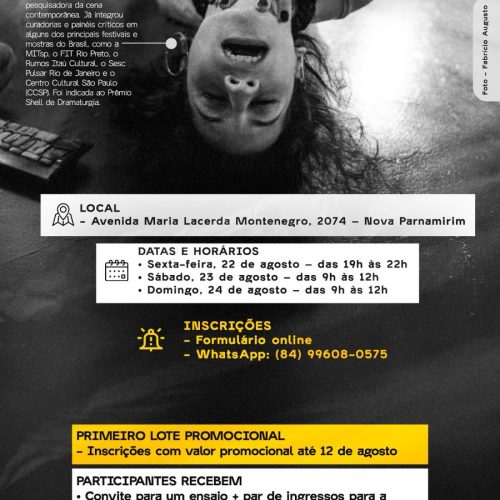 Ave Terrena (SP) promove oficina de atuação e dramaturgia em Natal; Saiba como participar