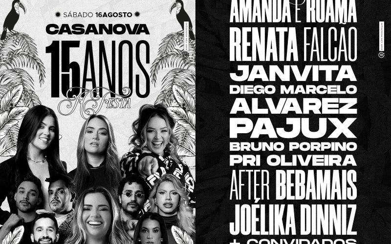 Casanova celebra 15 anos com 10 horas de festa, novos espaços e line-up diverso em Natal
