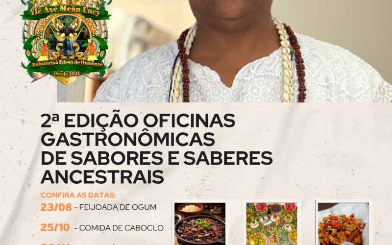 2ª edição de oficinas gastronômicas Sabores e Saberes Ancestrais começa neste sábado (23)