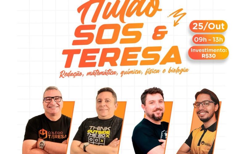 Colégio Teresa realiza aulão voltado ao ENEM e aberto ao público neste sábado (25)