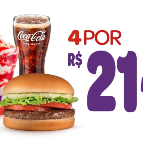 Bob’s entra na guerra dos fast foods e lança combo de 4 itens por R$ 21,90