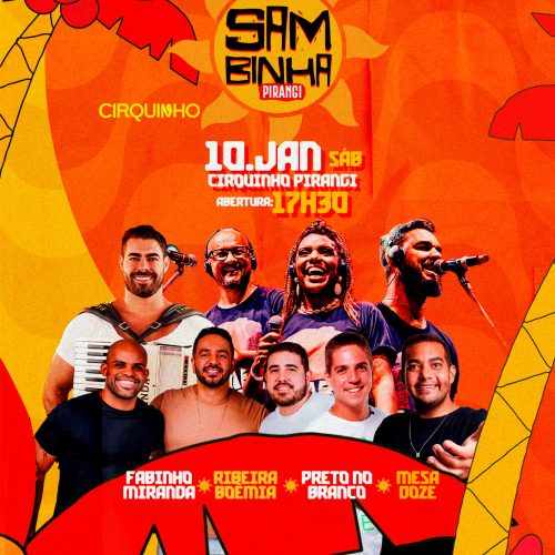 Sambinha Pirangi promete muita música no dia 10 de janeiro; Confira as atrações