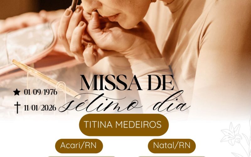 Missa de Sétimo dia da atriz Titina Medeiros acontece neste final de semana