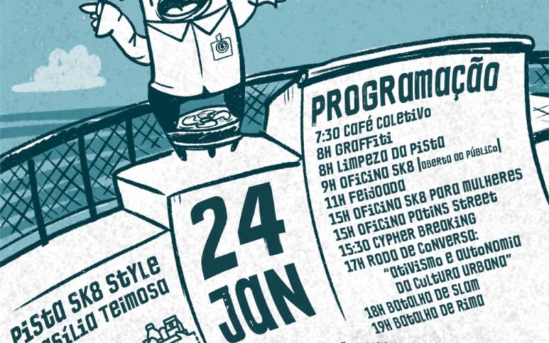 Mutirão Teimoso reúne cultura urbana, ativismo e ação solidária na Pista de Skate da Praia