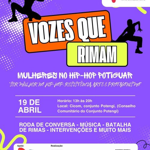 “Vozes que Rimam: Mulheres no Hip-Hop Potiguar” acontece nesse domingo na ZN