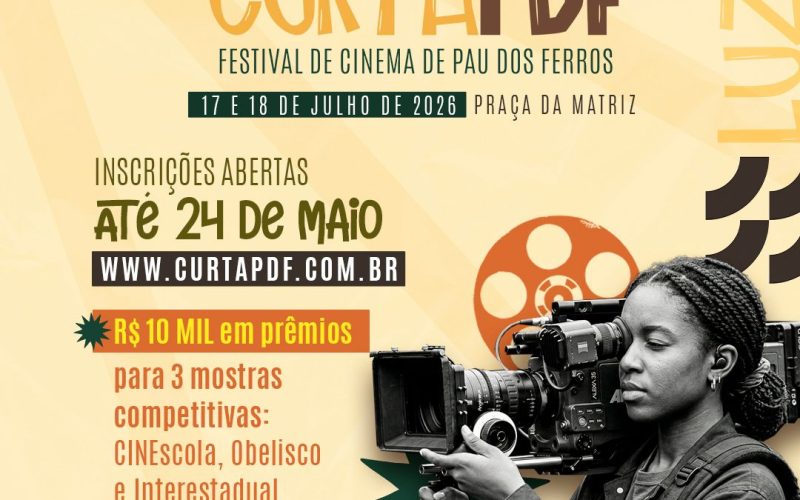 Pau dos Ferros lança festival de cinema com 10 mil em prêmios para produções audiovisuais
