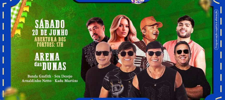 Grafith, Seu Desejo e Kadu Martins comandam último sábado de programação na Arena das Dunas