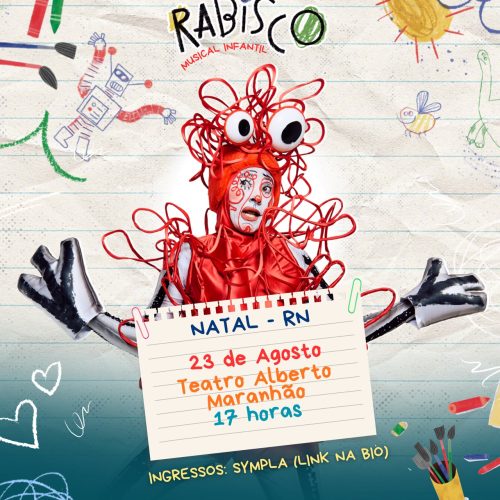 Teatro Alberto Maranhão recebe o espetáculo musical infantil “O Rabisco” no próximo dia 23