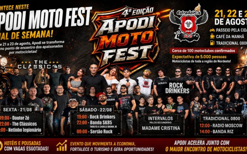 Apodi se prepara para receber a 4ª edição do Apodi Moto Fest; Evento começa nesta sexta (21)
