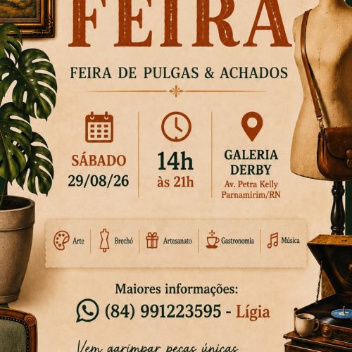 Fina Feira reúne brechó, artesanato, gastronomia, arte e música em Parnamirim