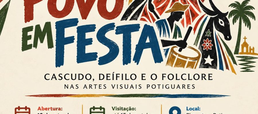 Pinacoteca do RN mantém em cartaz exposição ‘O Povo em Festa’, em homenagem a Câmara Cascudo e Deífilo Gurgel