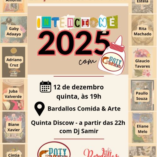 Calendário INTENCIONE 2025 será lançado nesta quinta (12) no Bardallos Comida e Arte