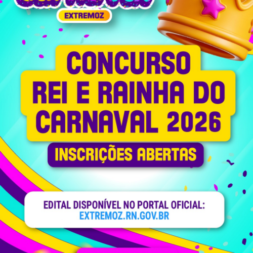 Inscrição para Rei Momo e Rainha do carnaval de Extremoz 2026 encerra hoje (10)
