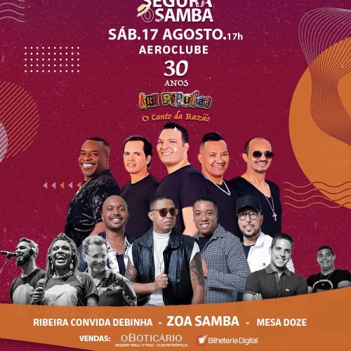 3º Segura o Samba  confirma Art popular no próximo dia 17 em Natal