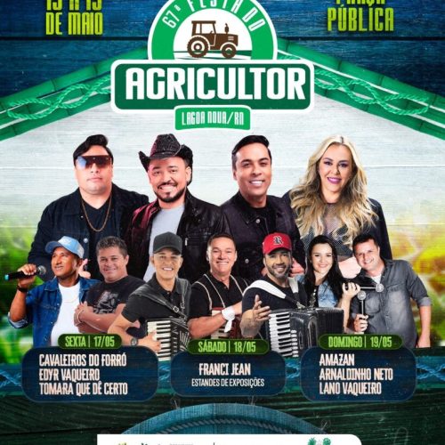 67ª edição da Festa do Agricultor de Lagoa Nova acontece entre os dias 17 e 19 de maio