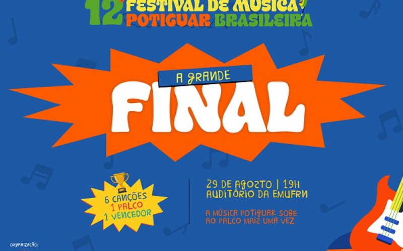 Grande Final do 12º Festival Música Potiguar Brasileira será realizada no dia 29 de agosto
