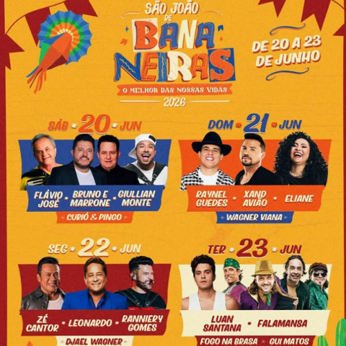 Confira a programação completa do São João de Bananeiras 2026