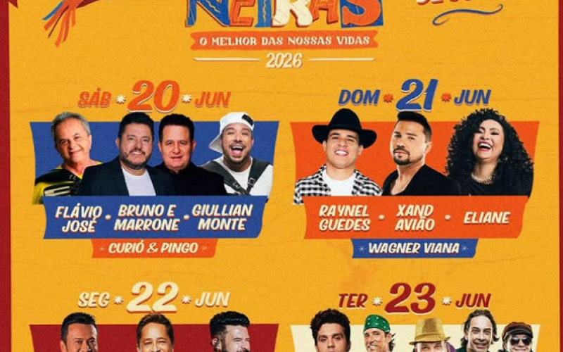 Confira a programação completa do São João de Bananeiras 2026