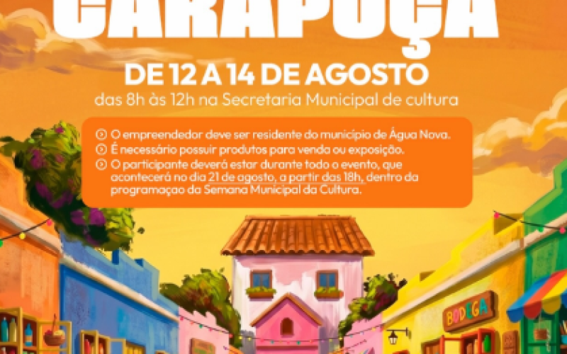 Feirinha da Carapuça abre inscrições para empreendedores da região de Água Nova/RN