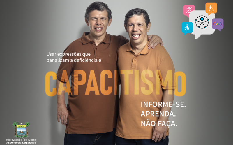 ALRN lança campanha contra o capacitismo estrelada pelos gêmeos Ângelo e Augusto