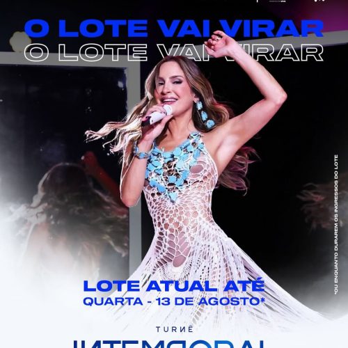 Virada de lote para show intimista de Claudia Leitte em Natal acontece nesta quarta-feira (13)
