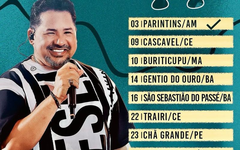 Com agenda lotada em novembro, Zezo Potiguar confirma show na cidade de Serra do Mel
