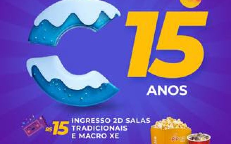 Cinépolis comemora 15 anos no Brasil com promoção de ingresso e combo neste domingo