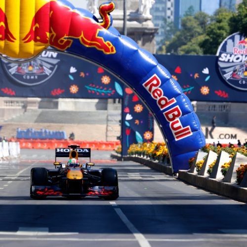 Sergio Perez in action during the Red Bull Show run in Mexico City, Mexico on November 3, 2021. // Mauricio Ramos / Red Bull Content Pool // SI202111040072 // Usage for editorial use only //