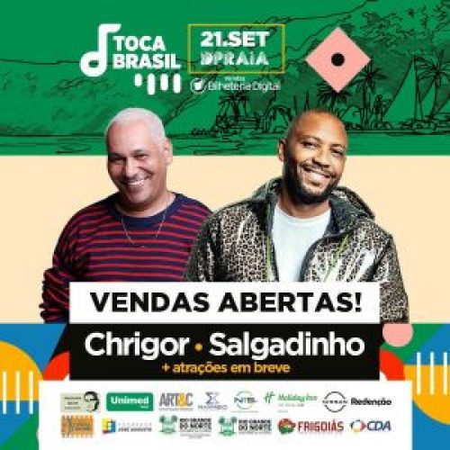 Projeto Toca Brasil anuncia 10h de pagode com Chrigor e Salgadinho no dia 21 de setembro