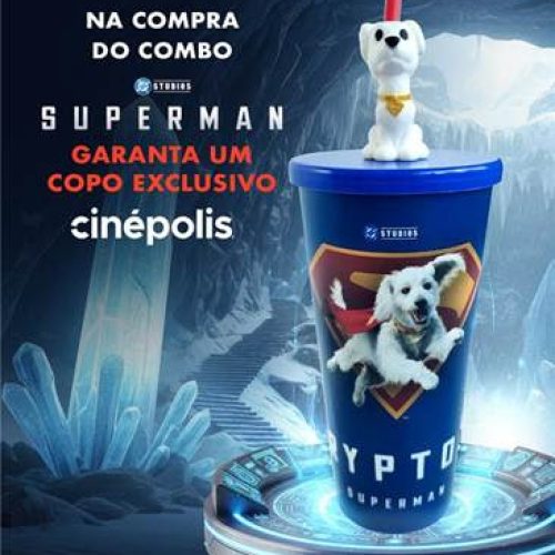 Cinépolis lança combo de “Superman” com copo do Krypto e bandana para seu pet