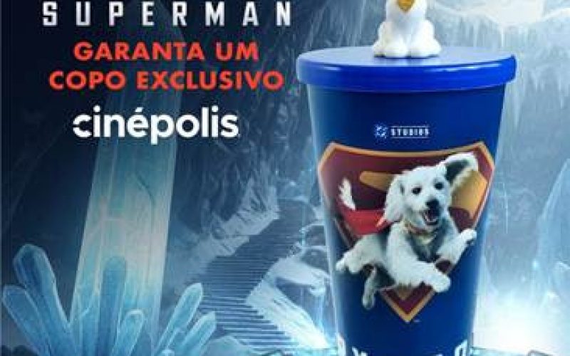 Cinépolis lança combo de “Superman” com copo do Krypto e bandana para seu pet