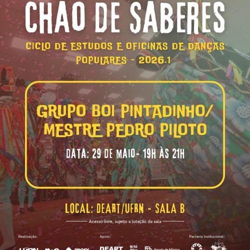 Último encontro do Projeto Chão de Saberes 2026.1 acontece nesta sexta (29)