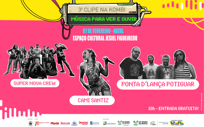 Clipe na Kombi realiza etapa em Natal na sexta-feira com programação gratuita